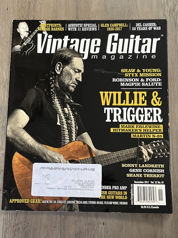 Vintage Guitar Magazine Willie And Trigger November 2017 Reverb 