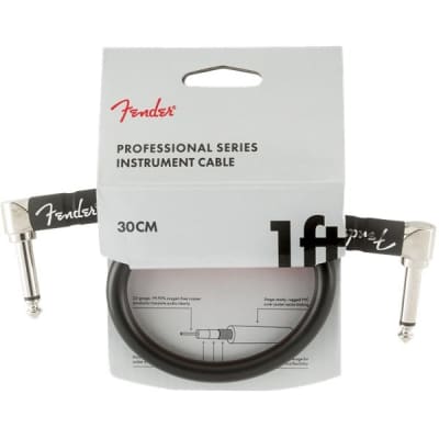 Fender Professional Instrument Patch Cable, 30cm/1ft, Black for sale
