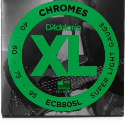 D'Addario ECB80 Bass Guitar Strings, Light, 40-95, Super Long Scale image 1