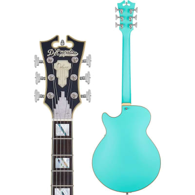 D'Angelico Deluxe SS Semi-Hollow Electric Guitar With Shield Tremolo Matte Surf Green image 4