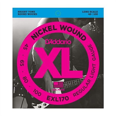 D'Addario EXL170 XL Nickel Wound Electric Bass Guitar Strings 45-100 image 1