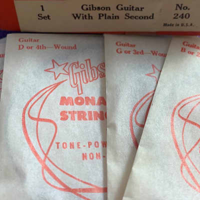 Vintage 1950s Gibson GUITAR Strings FULL SET of 6 Case Candy For 1950s Les Paul 1954 1955 1956 1957 image 11