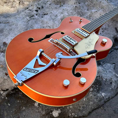 Gretsch G6120T-59 Vintage Select Edition '59 Chet Atkins Hollow Body w/Bigsby Vintage Orange Stain Lacquer image 2