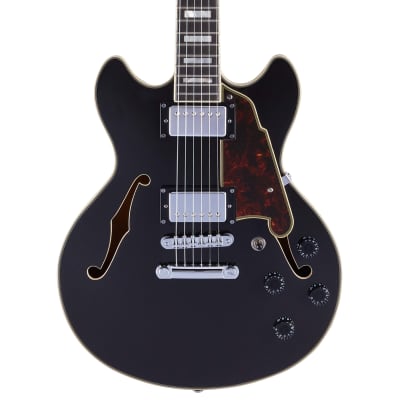 D'Angelico Premier Mini DC Semi-Hollow Body Electric Guitar, Black Flake w/Gig Bag image 3