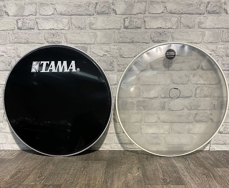TAMA Resonant & EQ4 Batter Bass Drum Heads Skins Set Of 2 22” Reverb