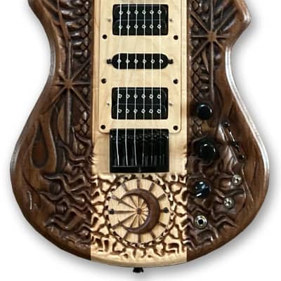 Dark Star Guitar Carved  2024 Woodruff Custom - DiMarzio, Schaller, Preamp, Walnut image 16