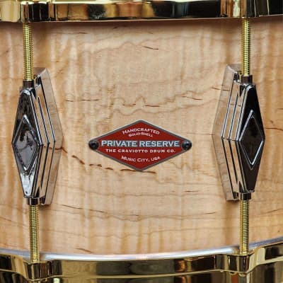 Craviotto 6.5x14 solid curly maple Private Reserve Snare Drum "Builder's Choice" - Unique image 5