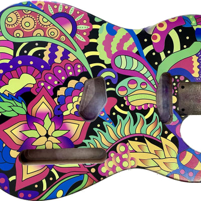 Custom Floral Psychedelic Telecaster Body image 6