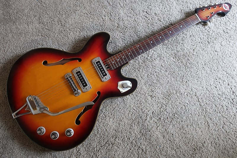 Vintage 1960s Teisco Japan EP-10T 335 Sunburst Electric | Reverb