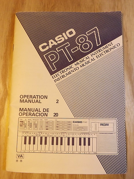 Casio PT 87 Original Manual Reverb Canada