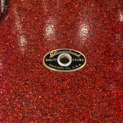 RARE 1958 Slingerland Radio King 13/16/22 Drum Kit Set in Red Glass Glitter w/ Matching Snare Drum image 5