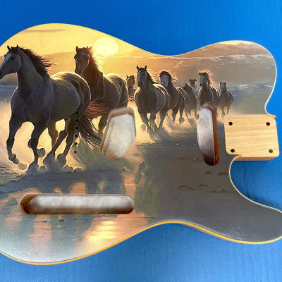 Wild Horses Custom Printed UV Ink Telecaster Body image 3