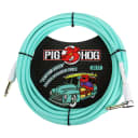 Pig Hog PCH20SGR 1/4" Straight to 1/4" Right-Angle Seafoam Green Instrument Cable