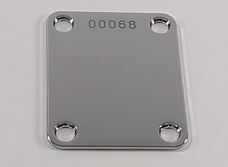 Chrome Serial Numbered Neck Plate 4 hole fits Fender & Charvel neckplate image 1