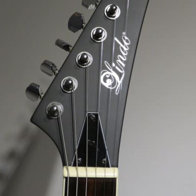 Lindo Dark Defender Semi Chambered Electric Guitar Thinline in Matte Black image 3
