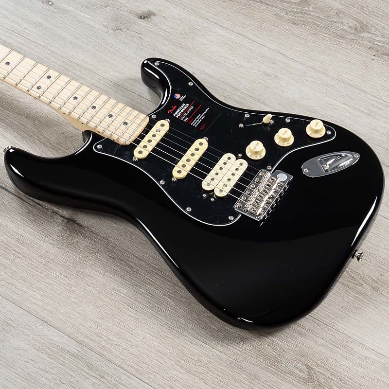 Fender American Performer Stratocaster HSS Electric Guitar Maple Black image 1