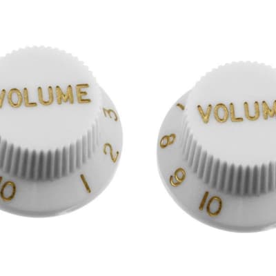 White Volume Knobs For Stratocaster Set of 2 Plastic image 1