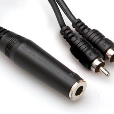 Hosa YPR-131 Y Cable 1/4"" TS Female - RCA image 1