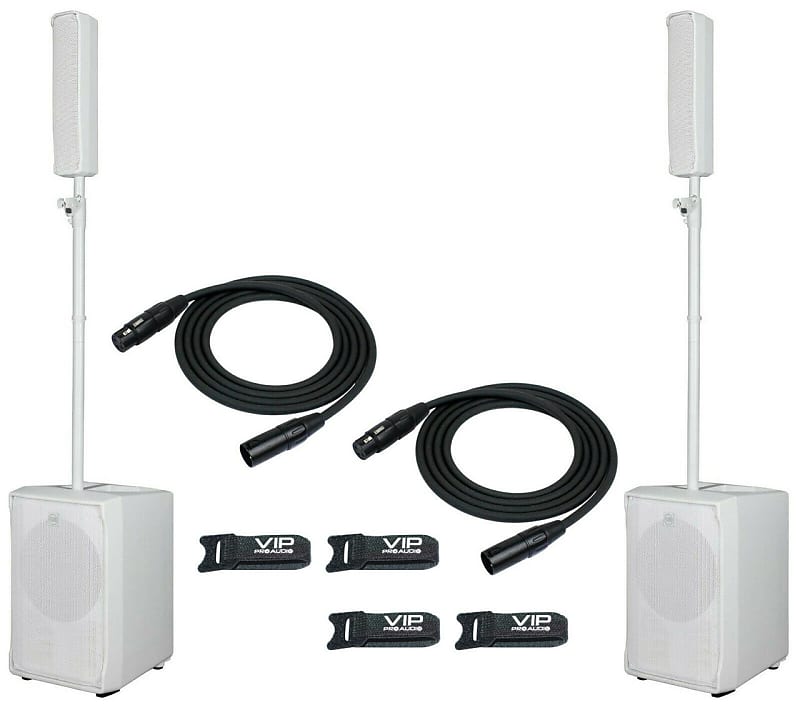 2x RCF EVOX JMIX8-W Active 12&quot; 1400W LineArray PA System w/8-Input Mixer + Cables  			