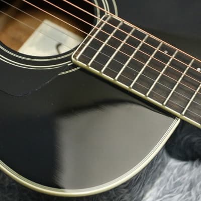 2011 made Solid Spruce top High quality Acoustic Guitar Jamse JF-400 Black image 3