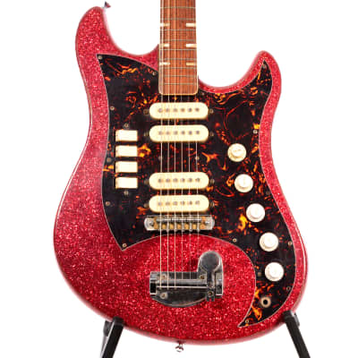 Norma 4-Pickup Electric Guitar Red Sparkle 1960's w/GigBag VINTAGE image 1