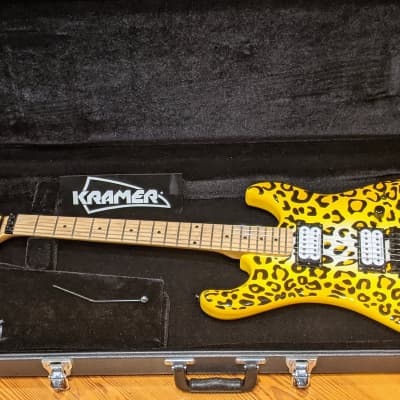 Kramer 2015 Pacer Satchel Yellow Leopard MIK Steel Panther Guitar w/Case, Very RARE, EXC Condition image 1