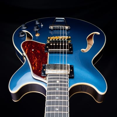 Ibanez AMH90 AM  Expressionist Semi-Hollow Electric Guitar - Prussian Blue Metallic SN 22020977 image 7
