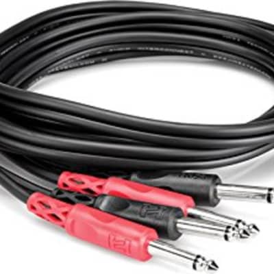 Hosa CPP Dual Unbalanced 1/4" M - 1/4" M Cable Black - 6' image 2