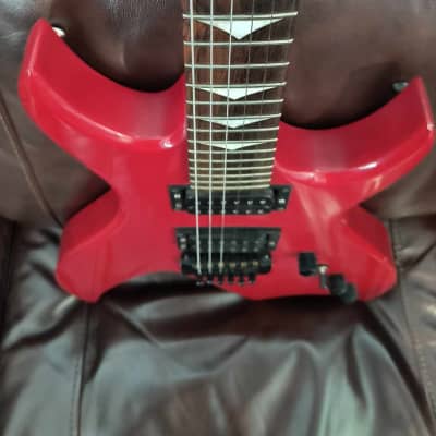 Vintage Rare (1986) B.C. Rich Bich N.J. Series Guitar (MIK) Red w/ Kahler Tremolo & Whammy Bar  *Rare Arrow Inlays only produced in 1986. image 4