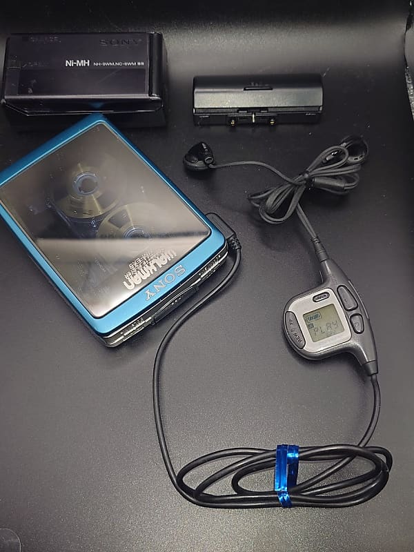 Fully Serviced RARE BLUE Sony WM-ex5 Walkman Cassette Player Working Perfectly  			