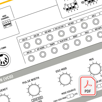 Behringer Crave  - Beautifully Illustrated Blank Patch Sheet PDF