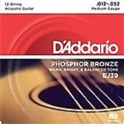 D'Addario Guitar Strings 12 String 12-52 Phosphor Bronze 3-Pack
