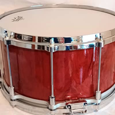 BUBINGA STAVE FREE FLOATING SNARE DRUM  14 X 6.5" CLEAR LACQUER - FREE SHIP TO CUSA! image 5