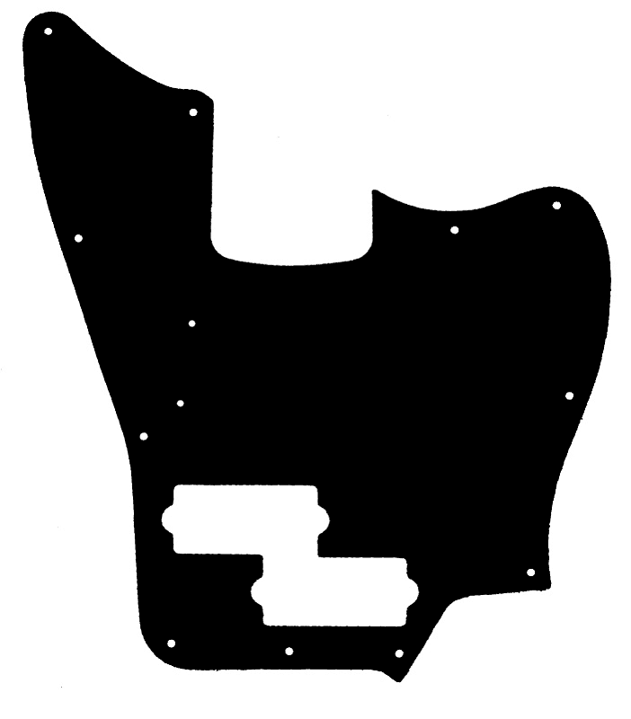 Custom Pickguard For 2011- 2018 Made in Indonesia Squier by Fender Vintage Modified Jaguar Bass Special - Black/White/Black .090" image 1