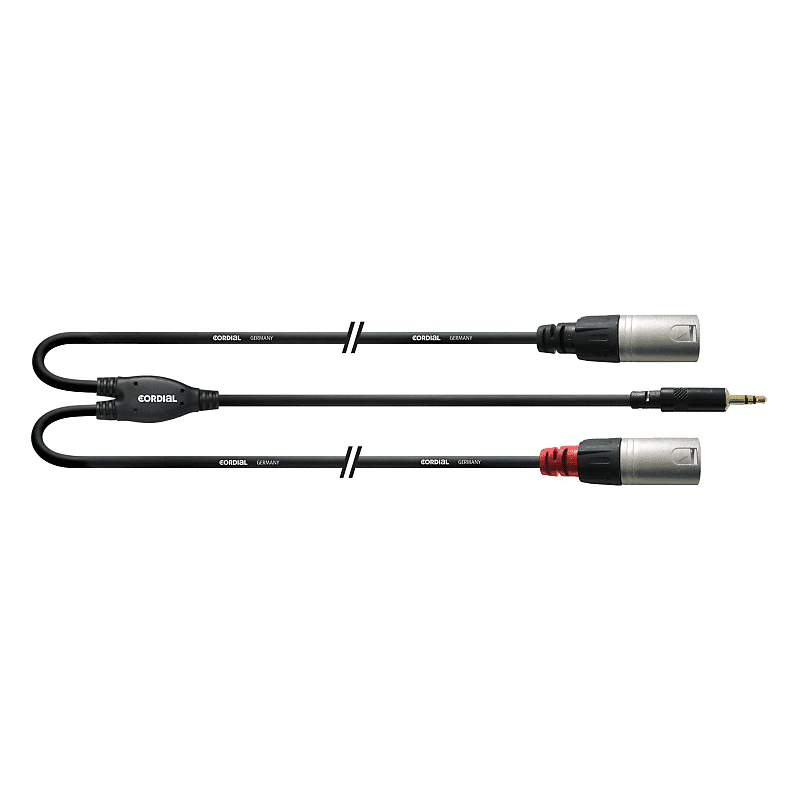 Cordial CFY 1.5 WMM-LONG Y-Audio Cable XLR male 1,5m Rean - Insert Cable  			
