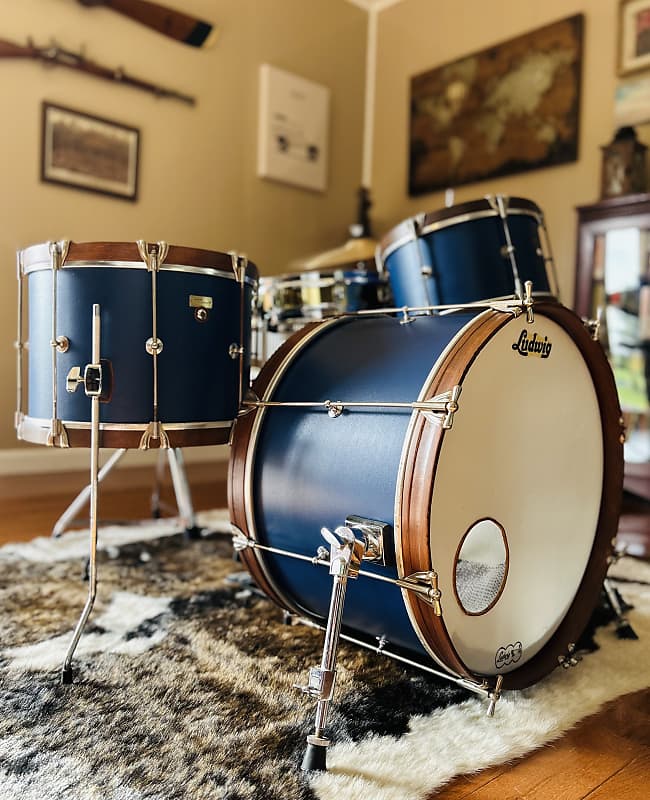 Ludwig 3pc Compact Kit 1920’s Restored - Salty Dog Blue image 1