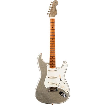 Fender Custom Shop Limited-Edition Platinum Anniversary '50s Stratocaster Journeyman Relic Electric Guitar Aged Silver Sparkle image 3