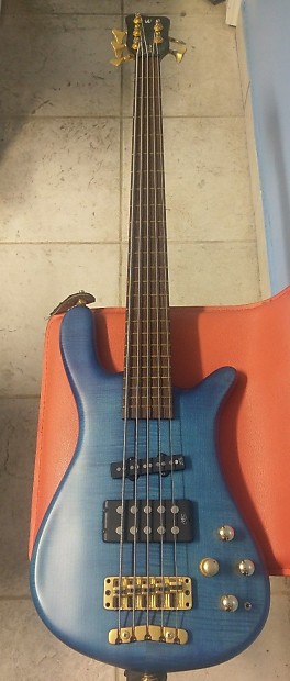 Warwick Streamer Jazzman LX 5 String Bass Guitar Blue w/ Case- Made In  Germany
