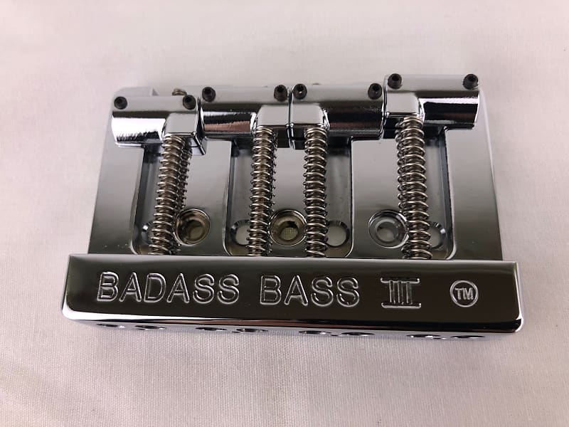 Original Prototype Leo Quan BADASS Bass III Bridge Full (Ungrooved "Bob" Saddles) - Chrome image 1