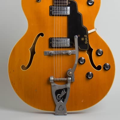 Guild Duane Eddy DE-400 B Thinline Hollow Body Electric Guitar (1967), ser. #EH-250, original black hard shell case. image 3