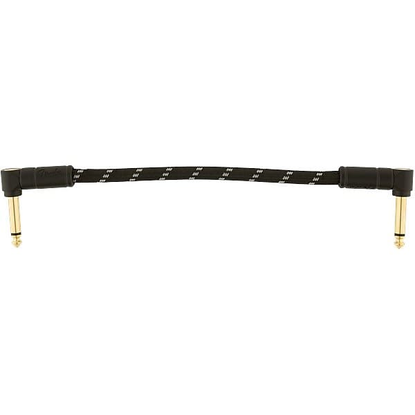 Fender Deluxe Instrument Patch Cable, 15cm/6in, Black Tweed image 1