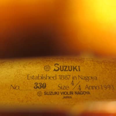 Suzuki Violin No. 330 (Intermediate), 4/4, Japan - Full Outfit - Gorgeous, Great Sound! image 4