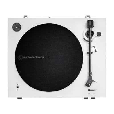 Audio Technica AT-LP3XBT Automatic Wireless Belt-Drive Bluetooth Turntable (White) with M-Audio BX3BT 3.5-Inch 120W Bluetooth Studio Monitors (Black) and Cleaning Kit image 2