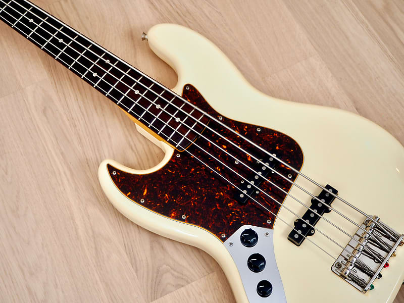 2006 Fender Jazz Bass V 5 String JBV Olympic White Left