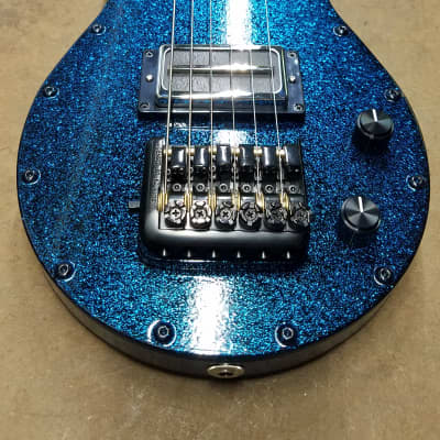 Fouke Industrial Guitars Industrial Aluminum Travel Lap Steel Guitar 2022 Magnum Blue Sparkle image 2
