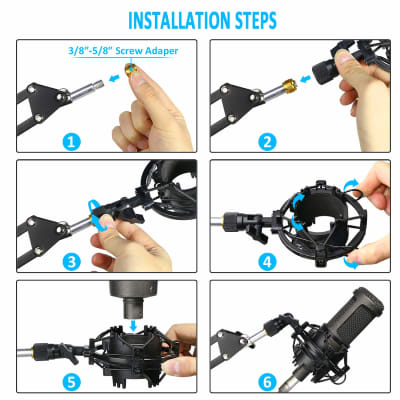 AT2020 Shock Mount with Windscreen Shock Mount Stand with Foam Pop Filter  for Audio Technica AT2020 AT2035 AT4040 AT2020USB ATR2500x Condenser  Micphone 