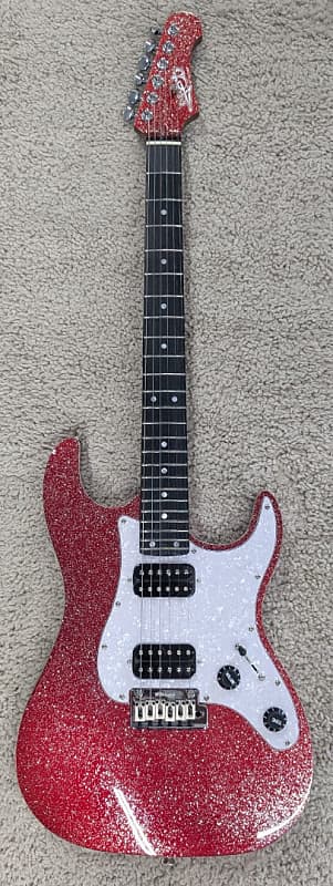 Jet Guitars Model JS-500-RDS Red Sparkle Double Cut HH | Reverb