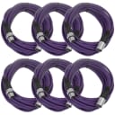 SEISMIC AUDIO (6 PACK) Purple 25' XLR Microphone Cables