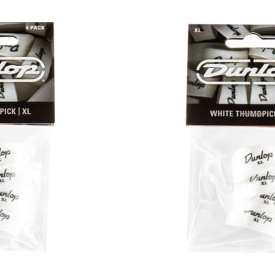 Dunlop Thumb Picks  8 Pack  White  Extra Large  (9004P) Guitar banjo