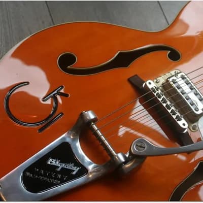 GRETSCH "G6120RHH Reverend Horton Heat Signature Hollow Body with Bigsby, Ebony Fingerboard,Orange" HARDCASE, PAPERS image 3
